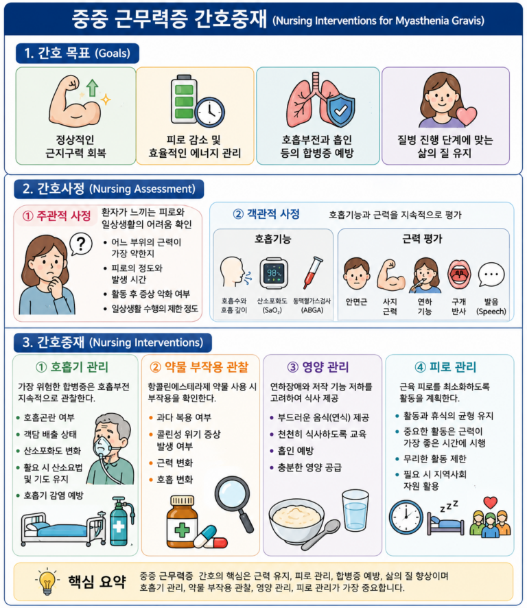 21. 중증근무력증 간호중재